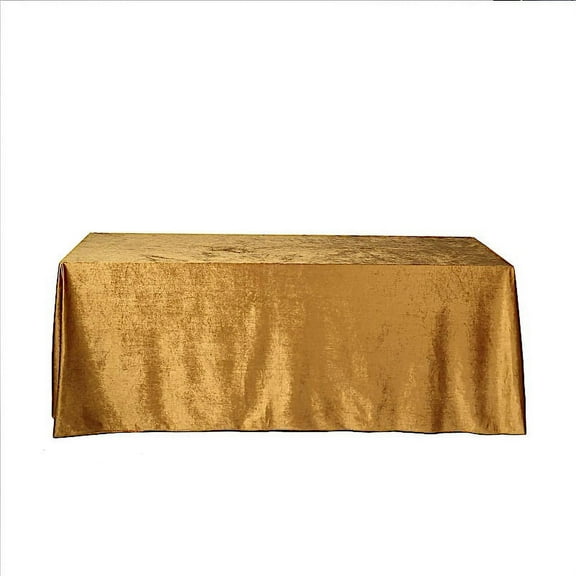 BalsaCircle Christmas Holidays 90" x 156" Gold Rectangular Velvet Tablecloth Linen