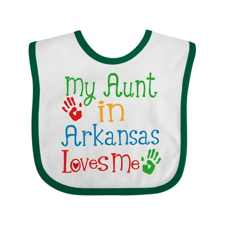 

Inktastic Aunt in Arkansas Loves Me Nephew Gift Baby Boy or Baby Girl Bib