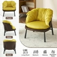 thumbnail image 5 of Modern elegant armchair, velvet reading chair, with metal legs, sturdy and durable, soft and comfortable, suitable for living room, study and bedroom, yellow, 5 of 7