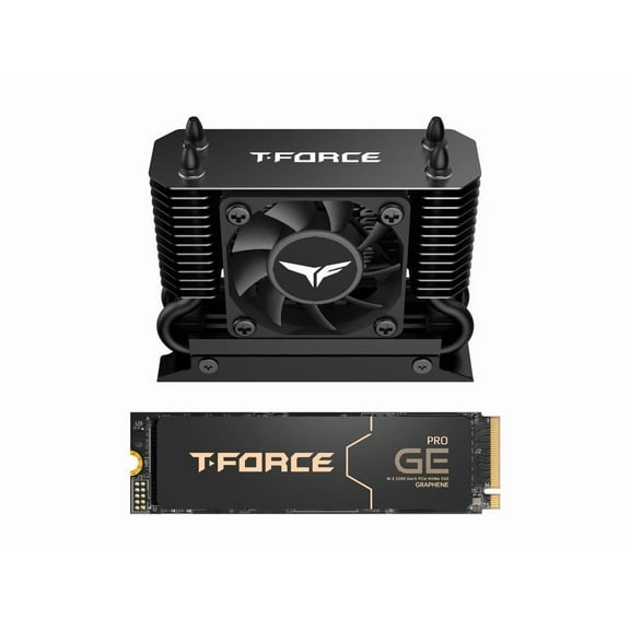 Team Group T-FORCE GE PRO M.2 2280 4TB PCIe Gen 5.0x4 with NVMe 2.0 3D NAND Internal Solid State Drive (SSD) with AirFlow 1 TM8FG3004T0C133