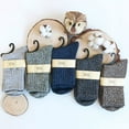 thumbnail image 6 of Zando 5 Pairs Womens Wool Cashmere Socks Winter Fuzzy Socks Thick Soft Warm Knit Cozy Themal Causal Sock Crew Casual Socks US 5-10, 6 of 6