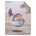 thumbnail image 2 of Star Wars The Mandalorian "The Child" Tan, Green, Gren, 4-Piece Toddler Bedding Set, comforter, fitted sheet, flat sheet, pillowcase, Boy, Toddler Bed Size, 2 of 8