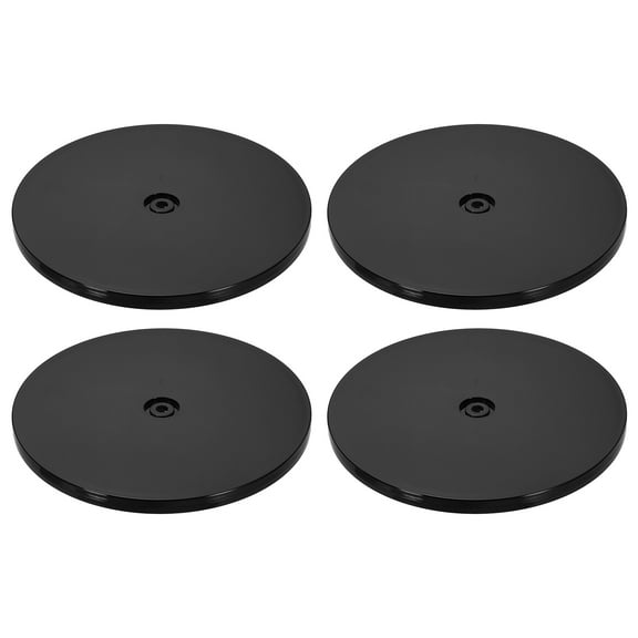 4Pack Acrylic Lazy Susan Turntable, 8" Spinner Lazy Susan Turntable Organizer, Acrylic Ball Bearing Rotating Tray for Pantry Spice Rack Decorating, Black