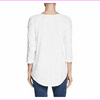 Eddie Bauer Ladies Lace-up neck detail Shirt tail hem Cross-Front ¾ Sleeve Tunic XL/White