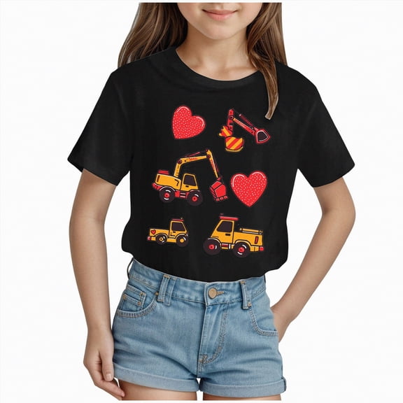 Toddler Girl Shirt Baby Girls Short Sleeve 0-24 Months 2t 3t 4t 5t 6t 7t T-Shirts Soft Cotton Tee Toddler Girl Clothes Gibobby,18-24 Months,Black