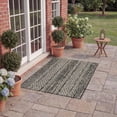 thumbnail image 4 of SAFAVIEH Courtyard Robert Striped Indoor/Outdoor Area Rug, 4' x 5'7", Light Grey/Black, 4 of 15