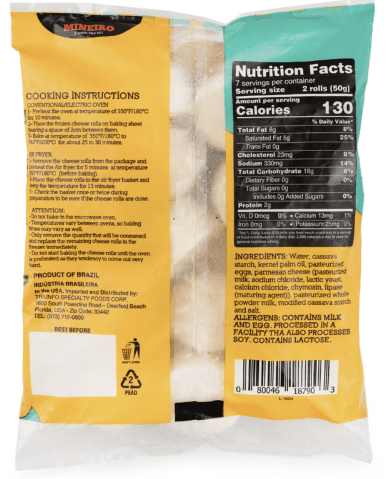Mineiro Gourmet Brazilian Cheese Rolls 12 oz | Pack of 3 | Pao de Queijo Tradicional