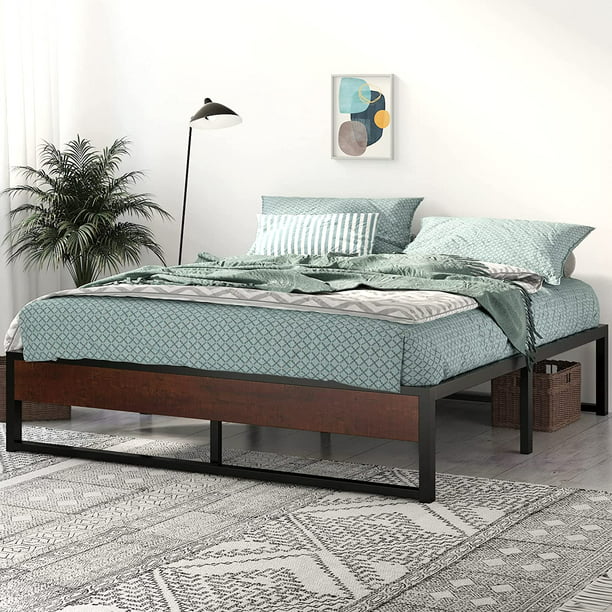 Sha Cerlin King Size Metal Platform Bed, Simple Bed Frame King Size Dimensions