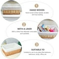 thumbnail image 3 of 35*25*13cm Multipurpose Rectangular Wicker Storage Basket with Removable Washable Liner Willow Woven Containers - Size M, 3 of 7