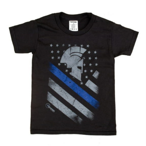 BLUE LINE SPARTAN BLACK T-SHIRT LARGE