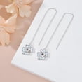 thumbnail image 2 of 925 Sterling Silver Moonstone Long Chain Earrings Hummingbird/Cat/Clover with June Birthstone Threader Earrings for Women, 2 of 10