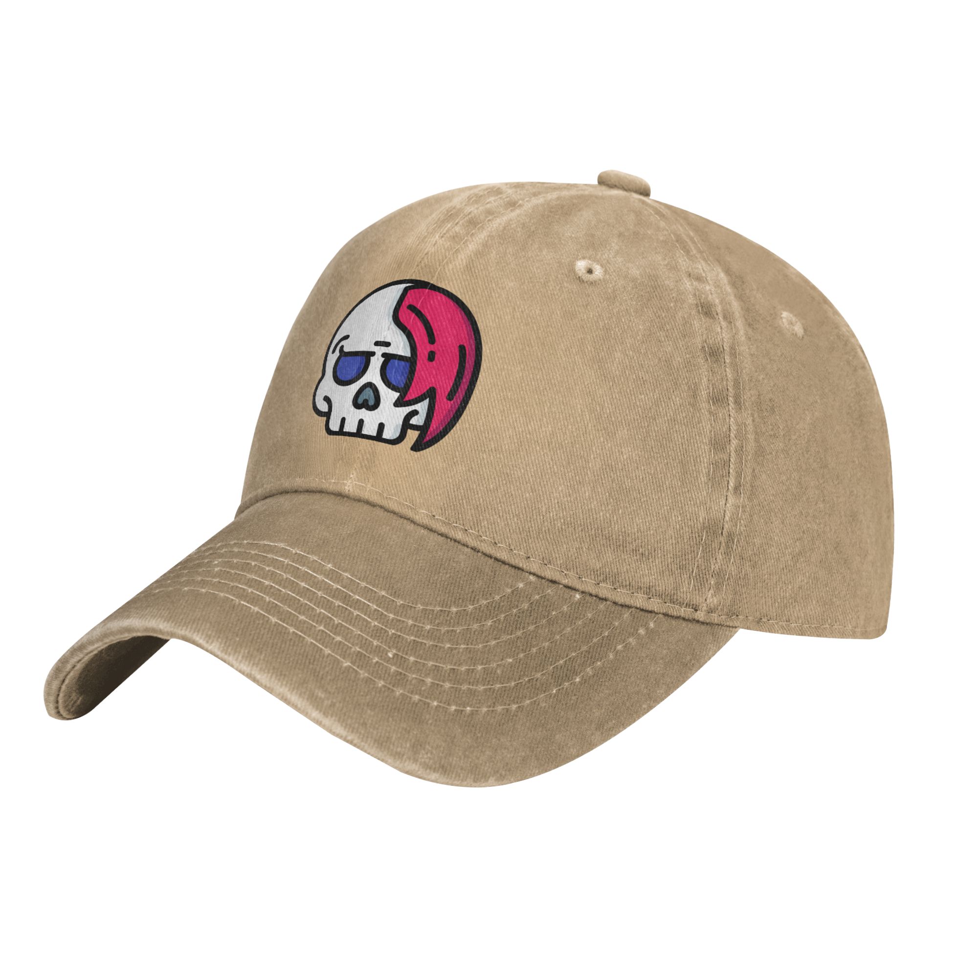 DouZhe Adjustable Washed Cotton Baseball Cap - Death Skull DouZhe Adjustable Washed Cotton Baseball Cap - Death Skull