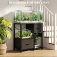 thumbnail image 3 of 40-50 Gallon Heavy Duty Fish Tank Stand with Drawers & Built-in Power Outlet, Multi Storage for Aquarium Turtle Reptile Terrarium Tank, Black, 3 of 6