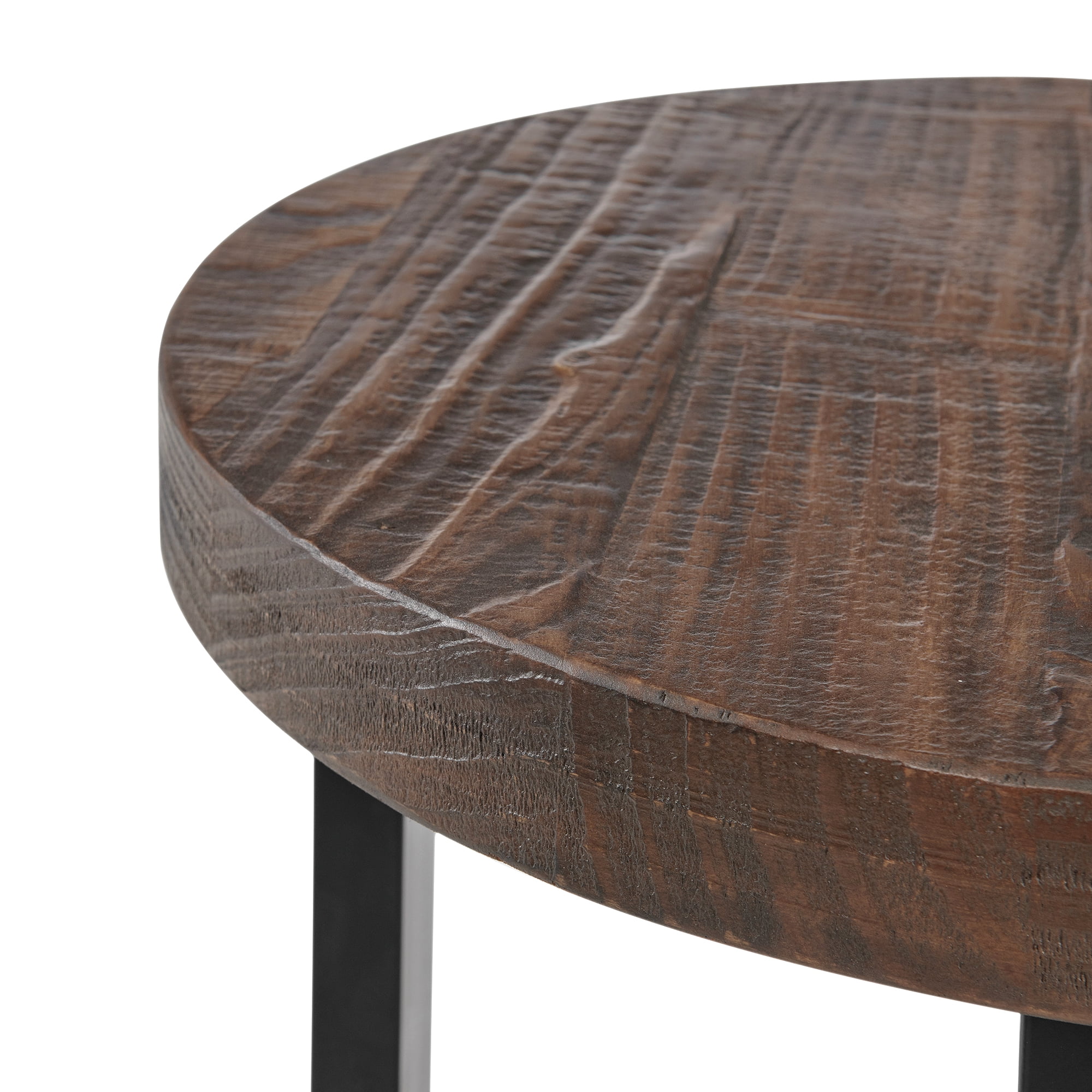 Alaterre Pomona Round End Table, Rustic Natural