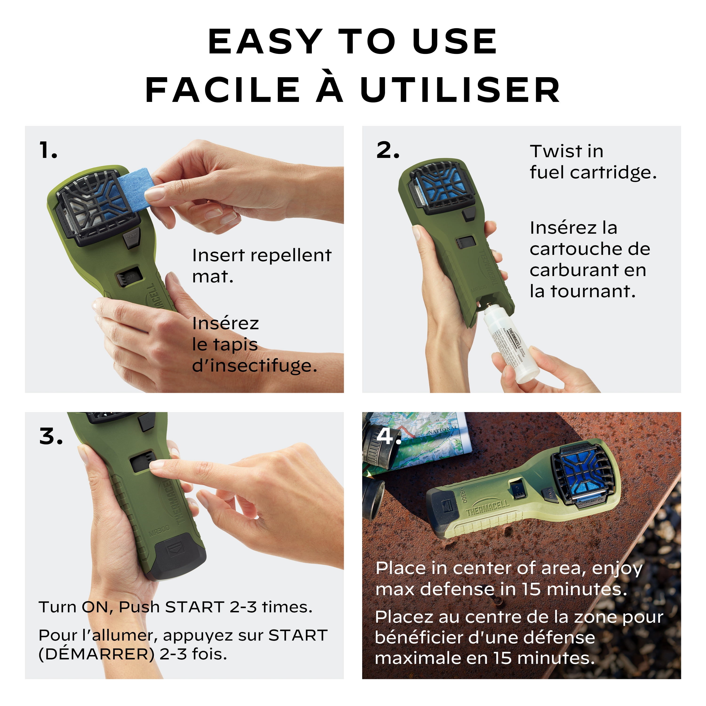 Dispositif anti-moustique portable MR300G - Olive