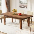 thumbnail image 4 of Finmind Wood Dining Table for 4-6 People, 63-Inch Farmhouse Kitchen Table with Solid Wood Legs, Rectangular Dinner Table for Dining Room, Kitchen, Living Room, 4 of 8