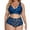 Blue, variant on Bra Brief Sets Plus Size Floral Lace V Neck High Waist 2 Piece Set Without Underwire for Women Green M