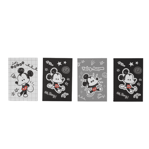 MINISO Disney Marvellous Mickey Collection Small Stitch - bound Book Set (4 Packs, 28 Sheets Each)