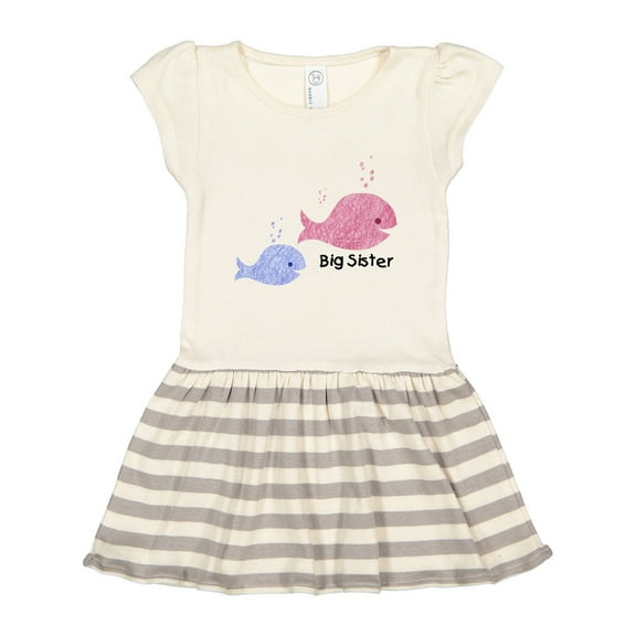 Inktastic Big Sister with Lil' Brother Gift Toddler Girl Dress