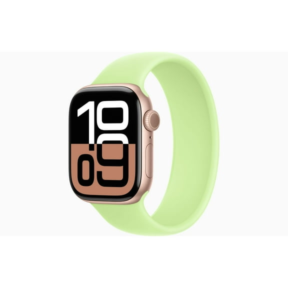 Restored Apple Watch Series 10 GPS 42mm Rose Gold Aluminium Case with Northern Lights Solo Loop - Small Band (Refurbished)