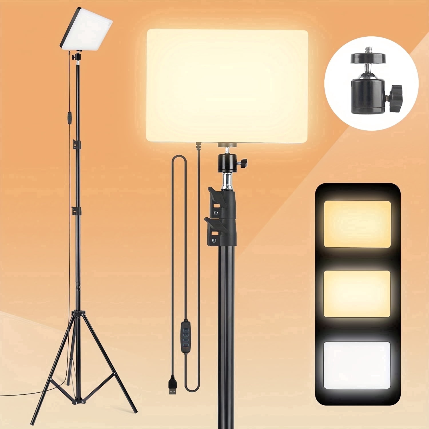 Zomei 10" LED Video Light Kit with 63" Tripod Stand - Dimmable Studio Lighting for YouTube/TikTok/Live Streaming （Pack of 1）