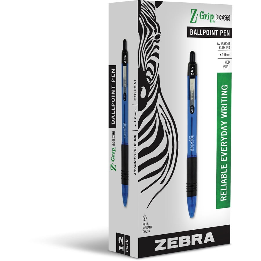 Zebra Pen ZGrip Neon Retractable Ballpoint Pens