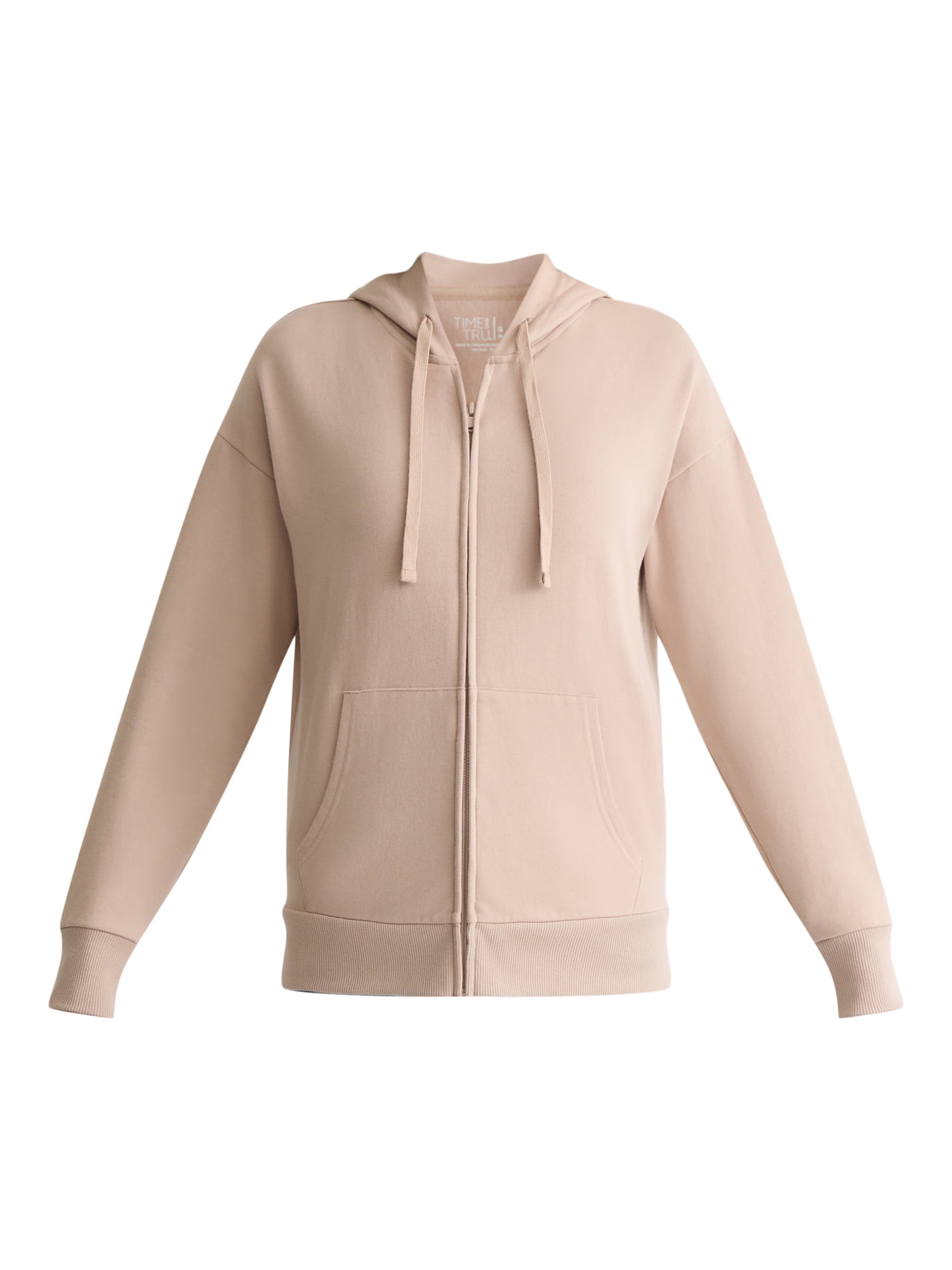 Time and Tru Women's and Women’s Plus Zip Front Fleece Hoodie Jacket, Sizes XS-4X