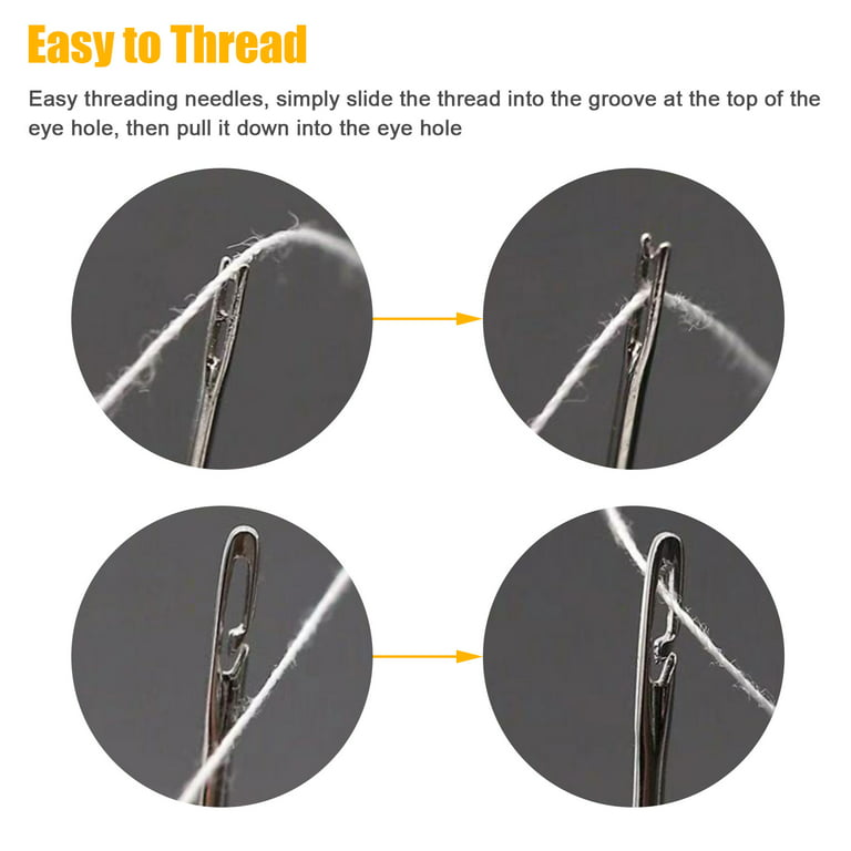 12pcs 45mm Self Threading Needle, Embroidery Needles For Hand Sewing, Easy  Side Threading, Stainless Steel Stitching Tools