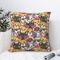 thumbnail image 4 of Yiaed Cute Cat Cartoon Print Pillow Covers Super Soft Decorative Square Throw Pillow Covers Case Cushion Covers for Sofa Couch Bedroom Car Decor（No pillow core）-22"x22", 4 of 7