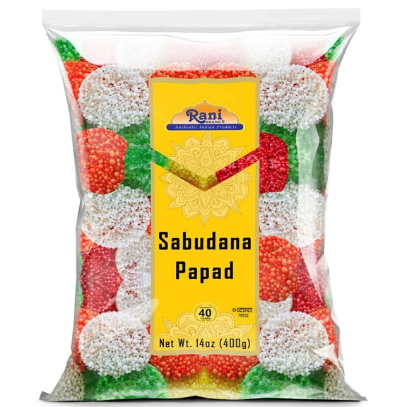 Rani Sabudana (Sago) Papad with Colors 14oz (400g) ~ Vegan | Gluten Friendly | NON-GMO | Kosher | Indian Origin