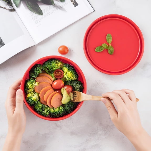 4 Pcs Silicone Containers with Lids,BPA Free,Microwave and Freezer Safe,Stackable Sturdy Mixing Bowls,for Meal Prep,Fruit,Food Storage Bowls (Multicolor)