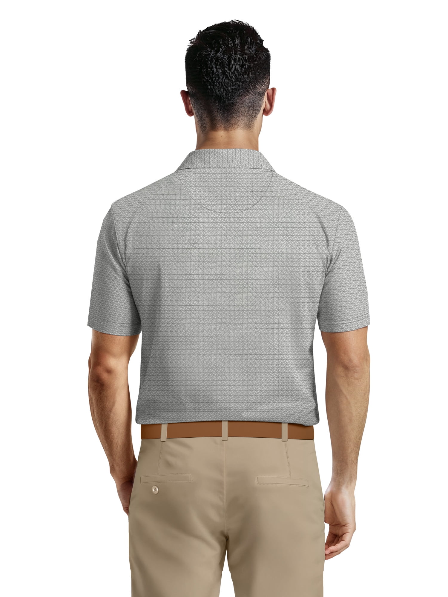Ben Hogan Men's & Big Men's Performance Mini Geometric Print Short Sleeve Golf Polo Shirt, Sizes S-5XL