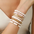 thumbnail image 2 of AEXTO Bracelets Set Colorful White Gold Polymer Beaded Pearl Clay Stackable Charm Aesthetic Summer Beach Bohemian Stretch Layering Bracelets Jewelry for Women, 2 of 10