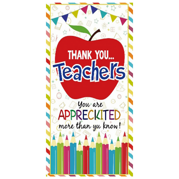 Polyester Thank You Banner Teacher Decoration Appreciation Back to School Sign for Classroom Event Ceremony