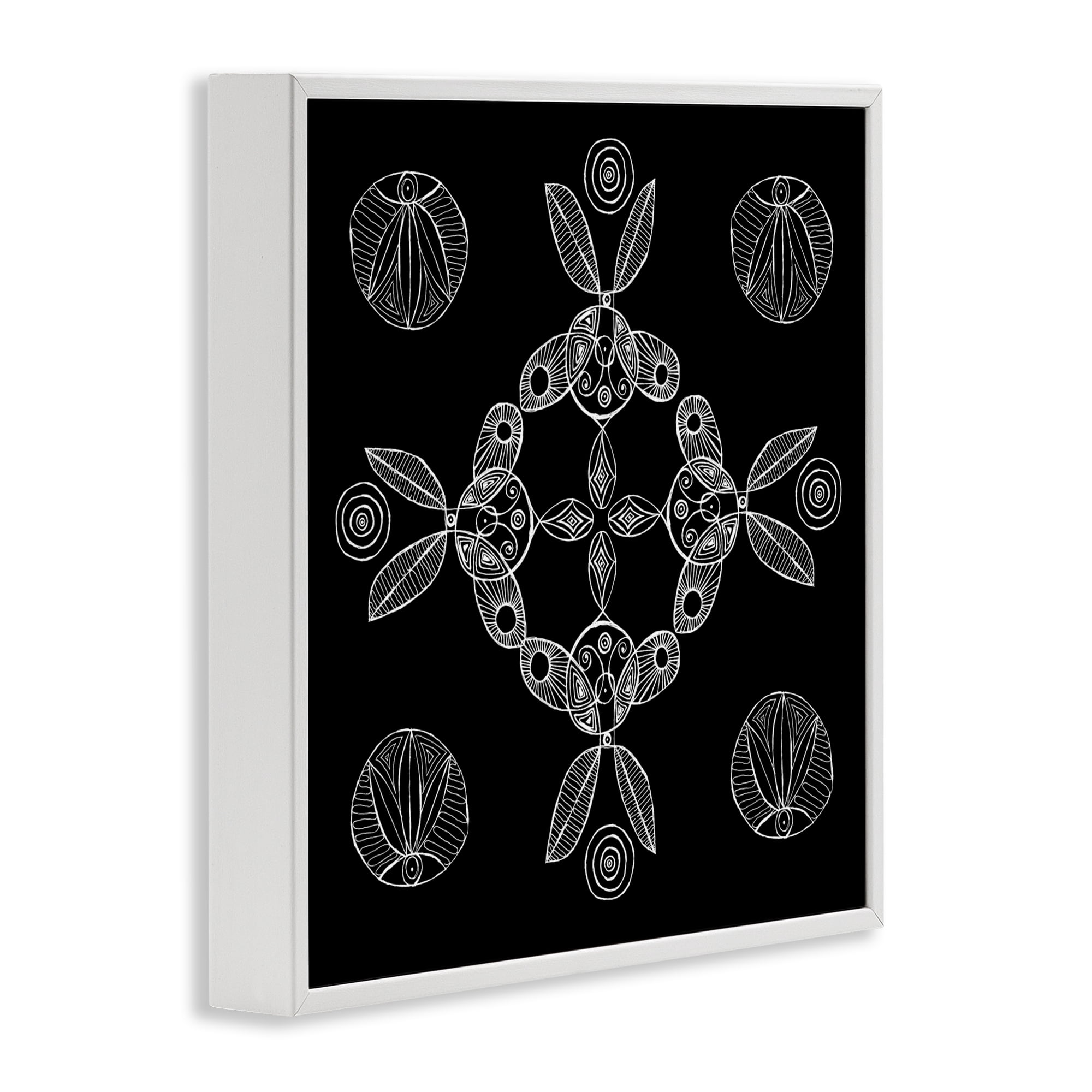 Stupell Industries Circular Symmetry Elementals White Framed Giclee Art, design by El Perkin
