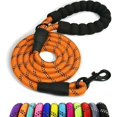 thumbnail image 1 of Dog Leash Rope, Nylon Dog Leash with Soft Padded Handle and Reflective Threads for Puppies and Small Dogs, 150cm x 1.2cm, Orange, 1 of 5