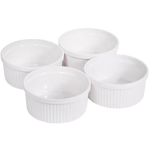 Home Essentials & Beyond R33-16242 8 oz Fry Ribbed Ramekins for Unisex - Set of 4