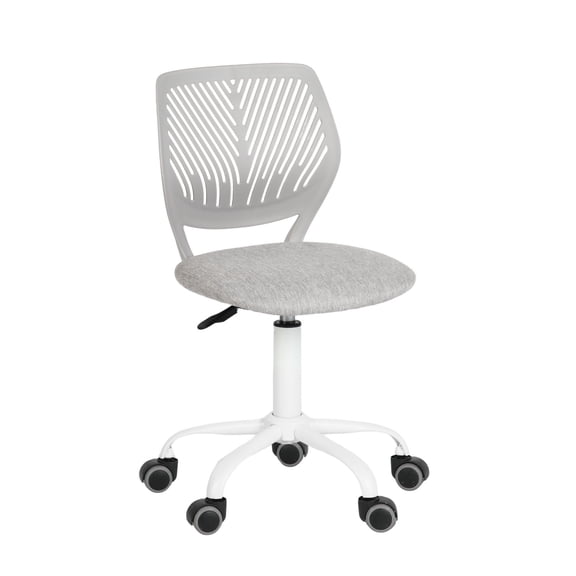 Ergonomic Home Office Desk Chair with Adjustable Height, Rolling Base, and Breathable Backrest, Gray