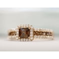 thumbnail image 3 of Silver & Stone Jewels Princess Cut Brown CZ Engagement Ring 14K Rose Gold Finish Promise Ring Handmade Proposal & Anniversary Gift for Her, 3 of 5