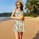 thumbnail image 3 of Easygdp Autumn Pumpkins Leaves para Vestido Transpirable de Mujer, Vestido Suelto de Manga Corta con Pliegues y Bolsillos para el Verano, 3 of 7