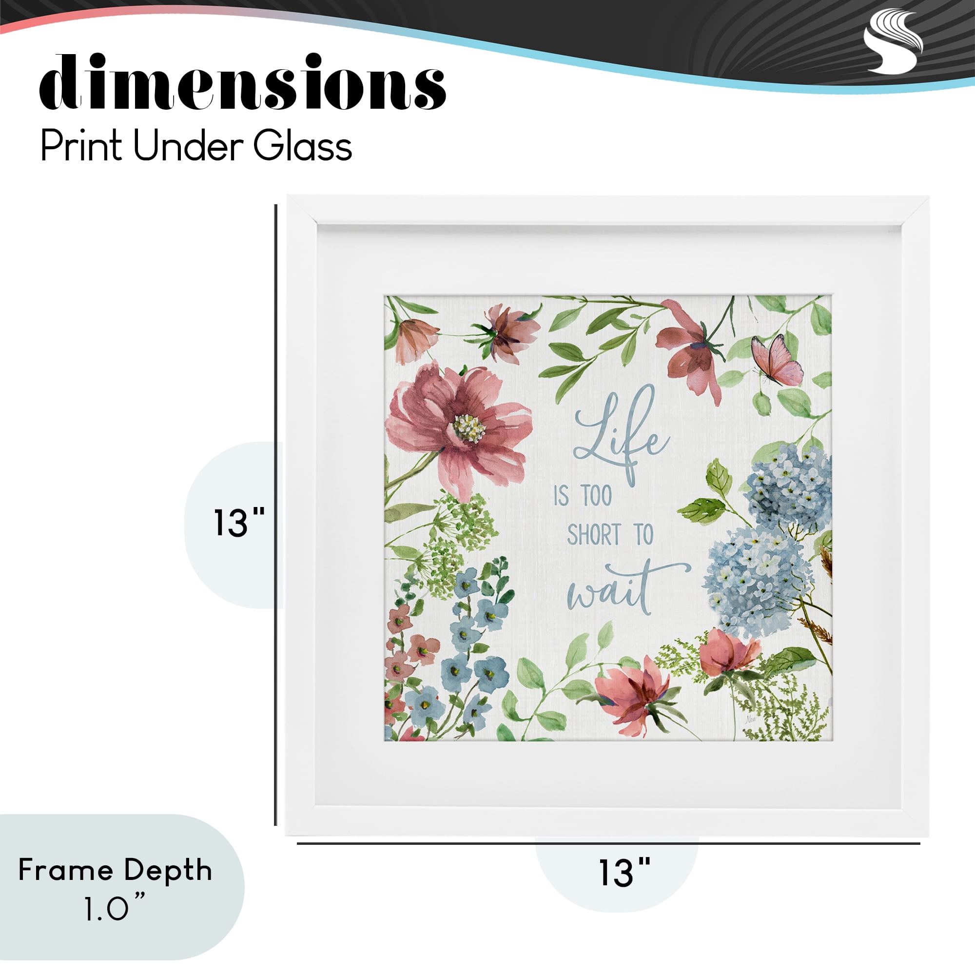 Stupell Industries Too Short To Wait White Framed Print Under Glass, design by Nan