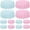 Blue and Pink, variant on 12 Pcs 84 Inch Navy Blue and Gold Round Plastic Disposable Table Cloth Waterproof Tablecloth Circle Table Covers for Passover Graduation Bridal Wedding Birthday Party Gender Reveal Baby Shower