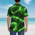 thumbnail image 6 of JUNZAN Green Lightning Pattern Hawaiian Shirt for Men,Summer Beach Casual Short Sleeve Button Down Shirts-Large, 6 of 9
