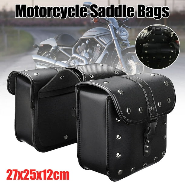 Black Motorcycle Side Tool Bag Luggage Saddle Bags For Bobber Yamaha Bike Walmart Com Walmart Com