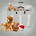 thumbnail image 4 of Labymos Collapsable 3-section Laundry Bag Foldable Laundry Hamper Durable Oxford Fabric Laundry Basket Clothes Sorter, 4 of 8