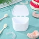 thumbnail image 4 of Estuche portátil para dentaduras postizas, con tapa abatible y cierre a presión, para guardar protectores bucales y retenedores dentales de ortodoncia (blanco), 4 of 6