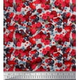 thumbnail image 1 of Soimoi Viscose Chiffon Fabric Raspberry,Strawberry & Cherry Fruits Print Fabric by The Yard 42 Inch Wide, 1 of 3
