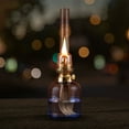 thumbnail image 4 of Kings County Tools Glass Oil Lamp - 15.5” Tall Decorative Lantern (Blue), 4 of 5