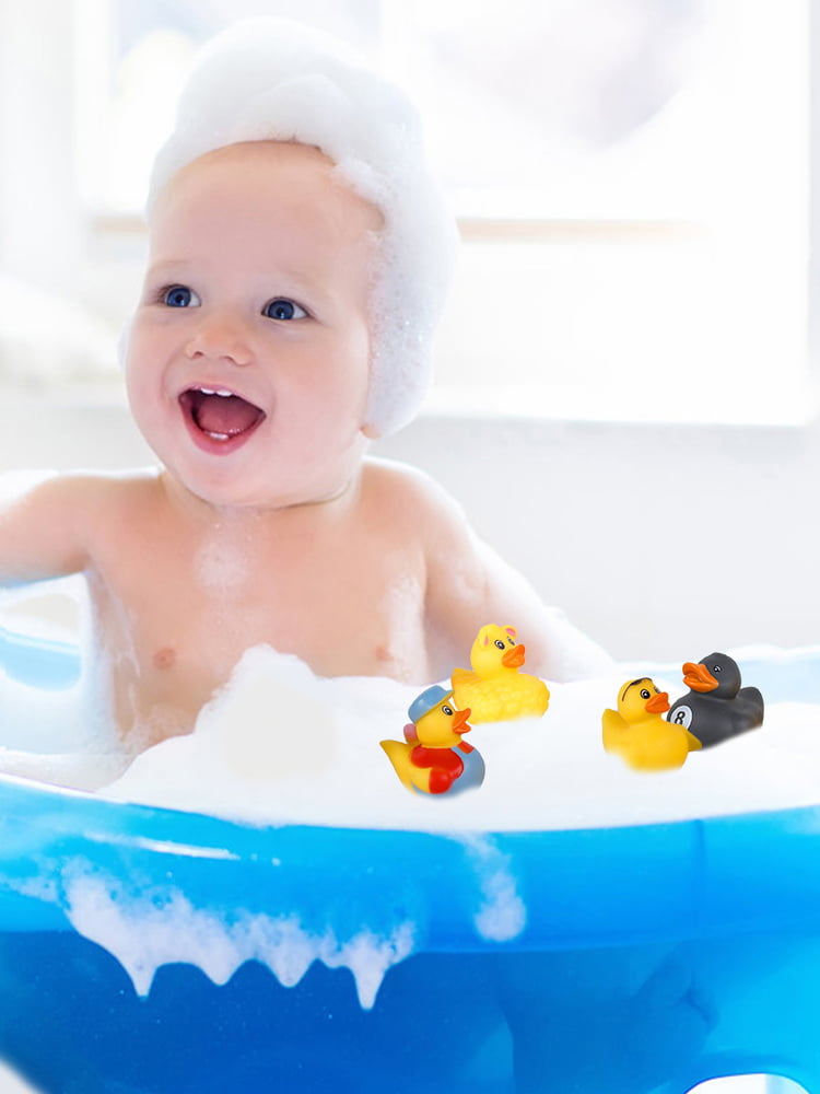 GORWARE 20/30 Pcs Assorted Ducks for Kids Rubber Duck Toy Cute Duck Bath  Tub Pool Toys with Drain Baby Showers Accessories Bath Floater Duck Toys  for Party Favors Birthdays Carnival Supplies 