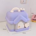 thumbnail image 1 of Alcancía de plástico con forma de casa pequeña kawaii para adultos, niños y mujeres, tamaño grande, bonita caja de almacenamiento para ahorrar dinero con cerradura para regalos de cumpleaños, 1 of 6